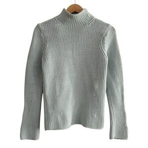Y2K 2002 GAP Light Blue Chunky Knit Turtleneck Sweater